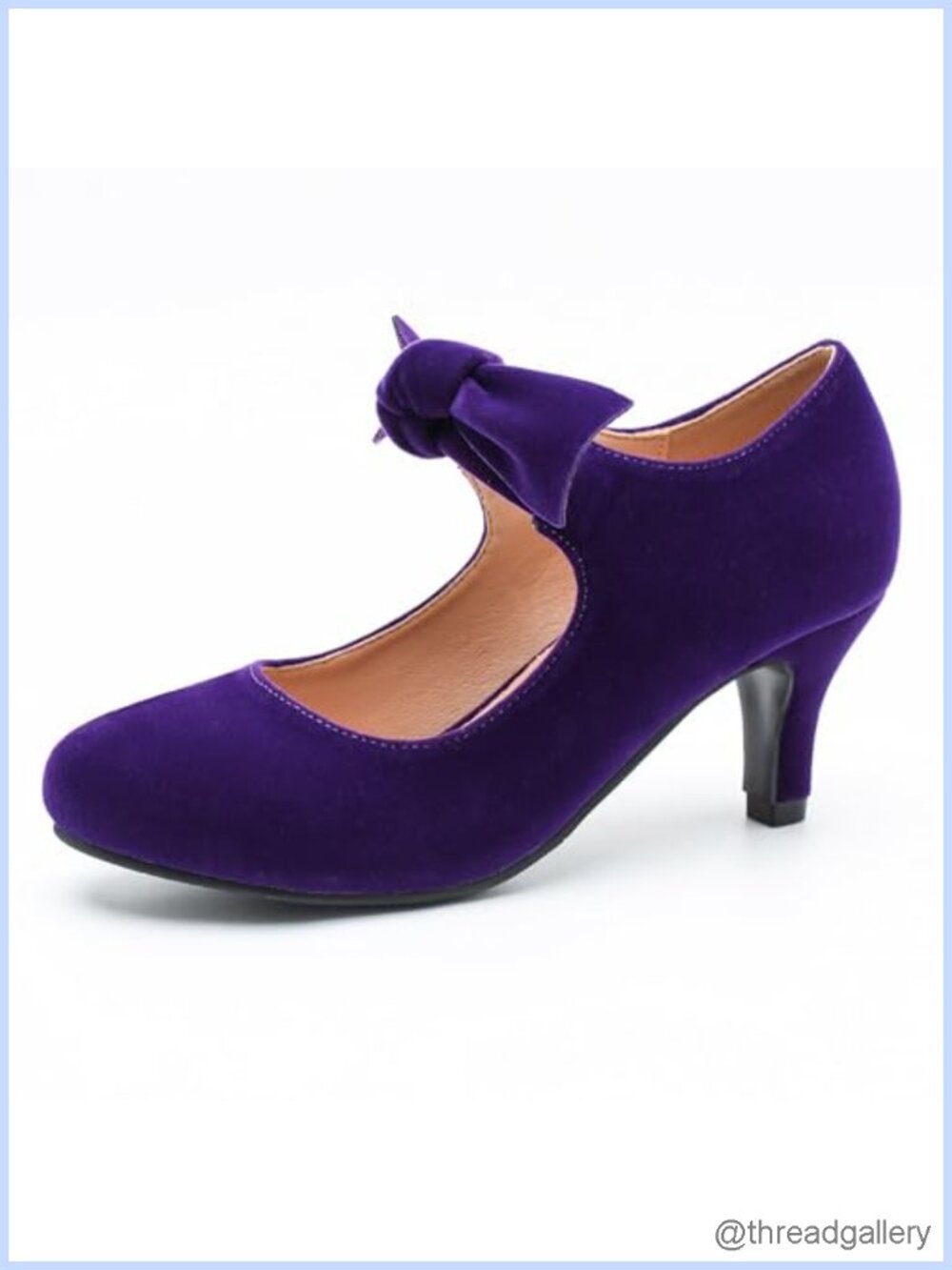 Women's Bow Mary Jane Kitten Heel Pumps Round Toe Faux Suede Dress Shoes